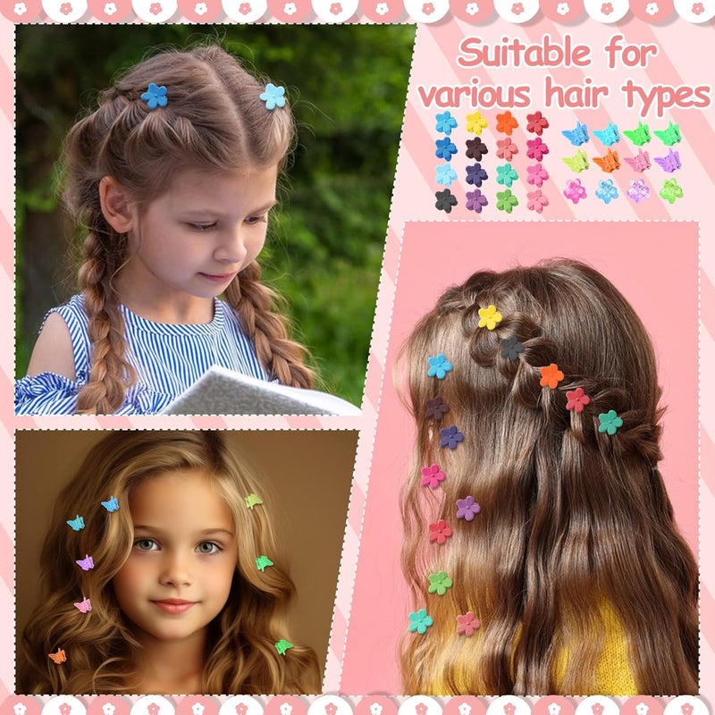 ProSuites 112 Pcs Baby Hair Clips - 28 Color Mini Flower and Butterfly Clips for Girls, Toddlers - Small Claw Clips With Organizer Box - Cute Hair Accessories - Image 5